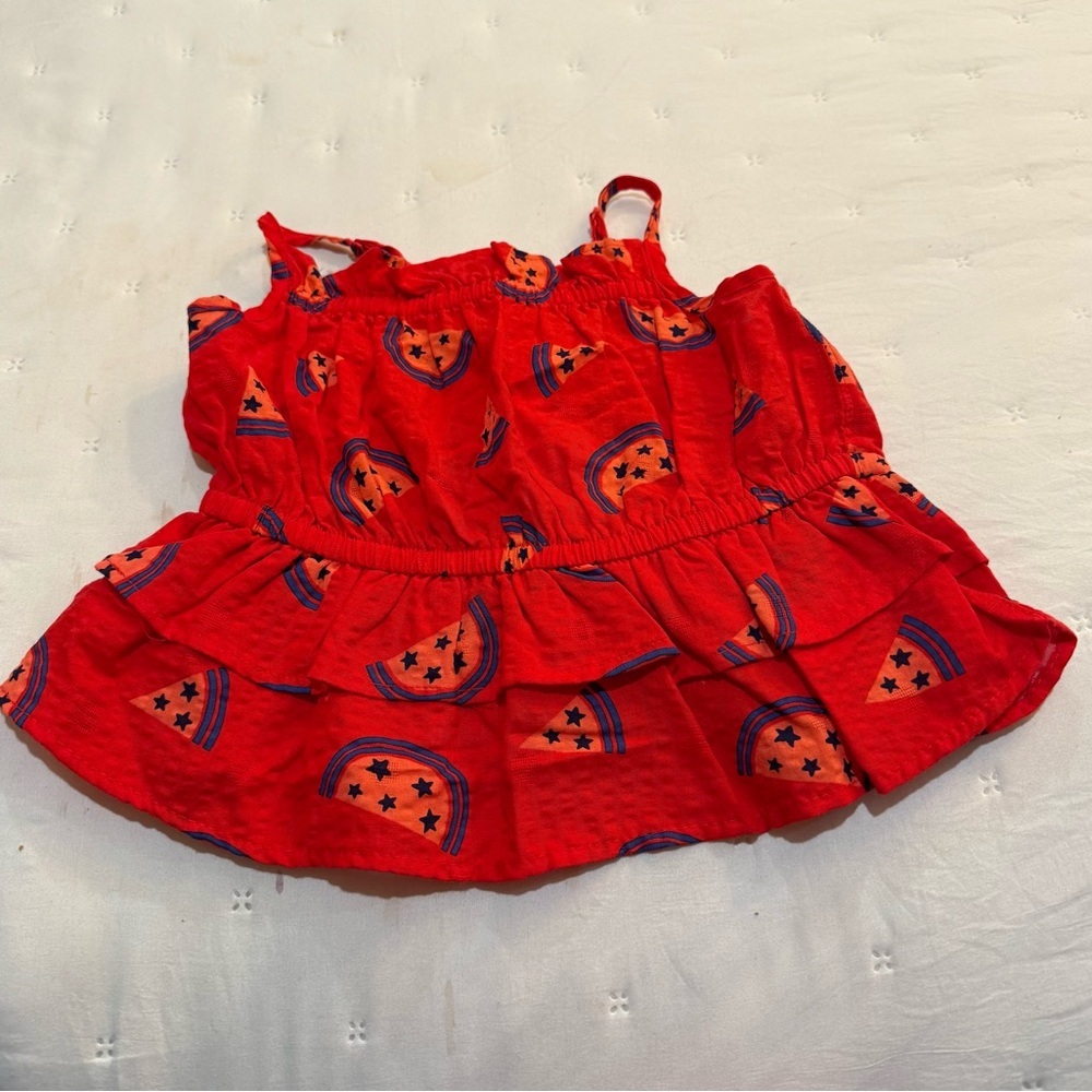 Cat & Jack Girl’s Shorts and Top Set Red and Blue Size 5T - Picture 4 of 9